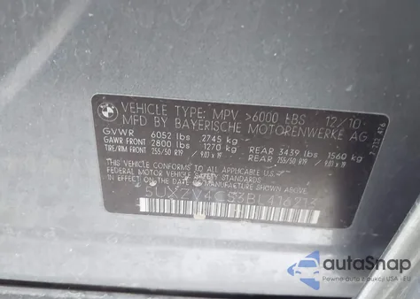 2011 BMW X5 xDrive35I/xDrive35I Premium/xDrive35I Sport Activity из США, поврежденный, VIN 5UXZV4C53BL416213